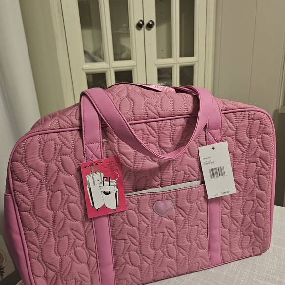Betsey Johnson Handbags - Betsey Johnson Pink Quilted Travel Bag